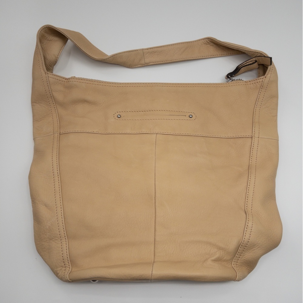 B Makowsky Glove Maisie Leather Hobo Bag with Woven Detail Basketweave Light Tan - Picture 10 of 15
